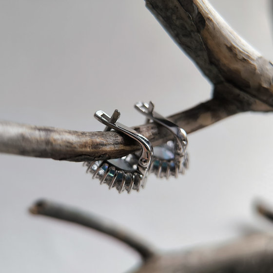 Серебряные серьги с мистик топазом 4.228ct