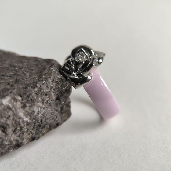 Silver ring with ceramics