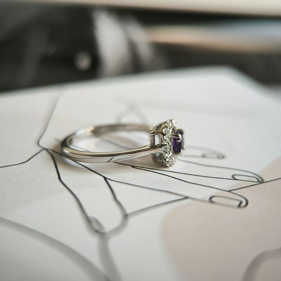 Срібна каблучка з аметистом 0.345ct