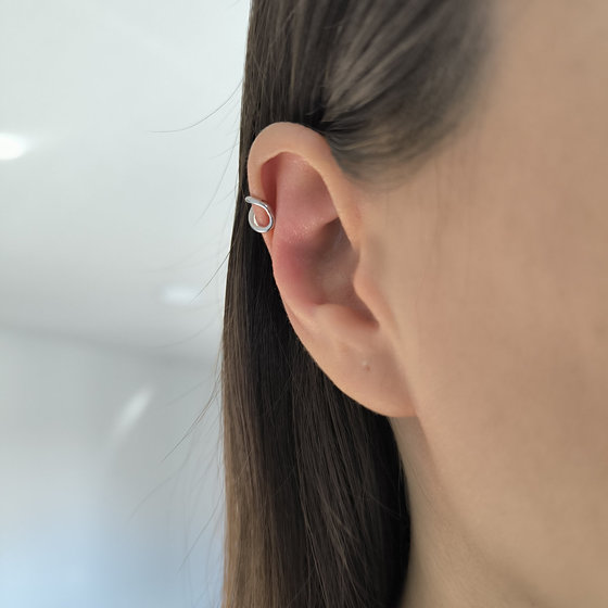 Silver earrings without stones