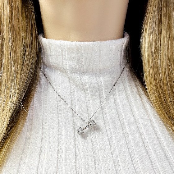 Silver necklace with phianites