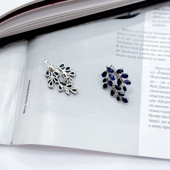 Срібні сережки з сапфіром 6.925ct