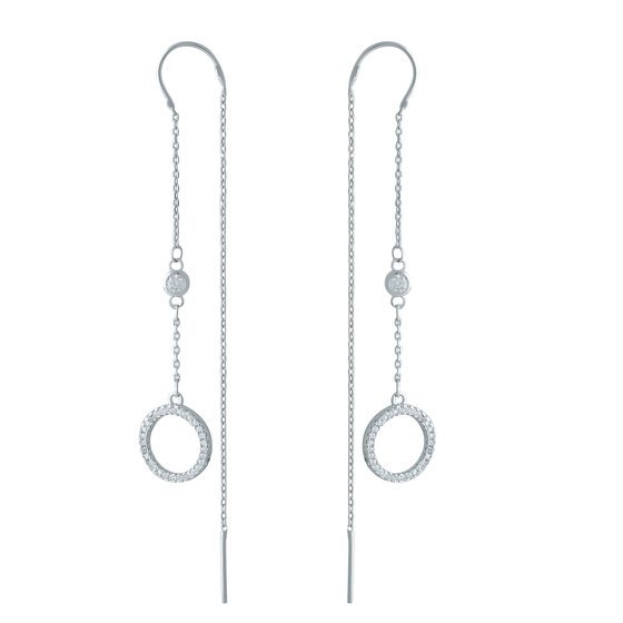 Срібні сережки з фіанітами