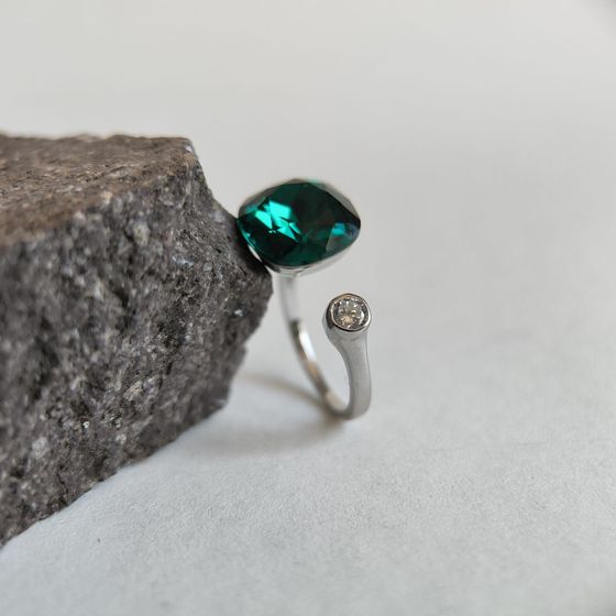 Silver Ring with Fianites