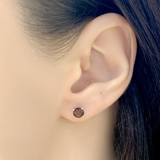 Серебряные серьги с гранатом 1.225ct