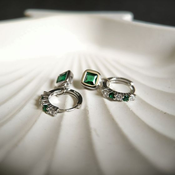 Silver Earrings with Fianites