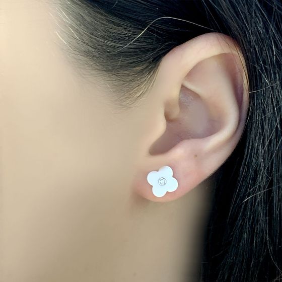 Срібні сережки з керамікою