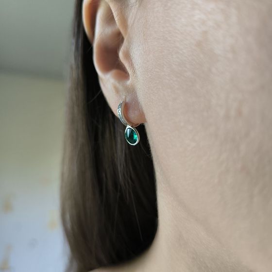 Срібні сережки з фіанітами