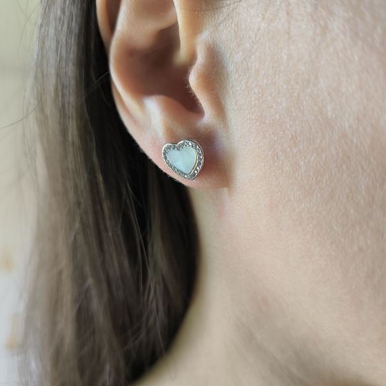 Срібні сережки з перламутром