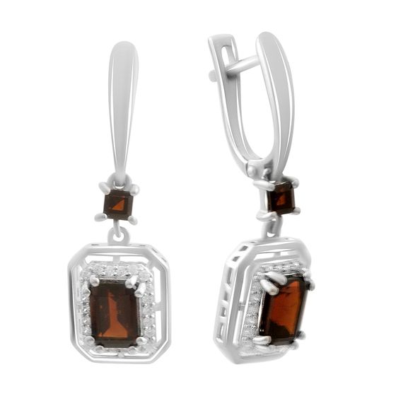 Срібні сережки з гранатом 3.301ct