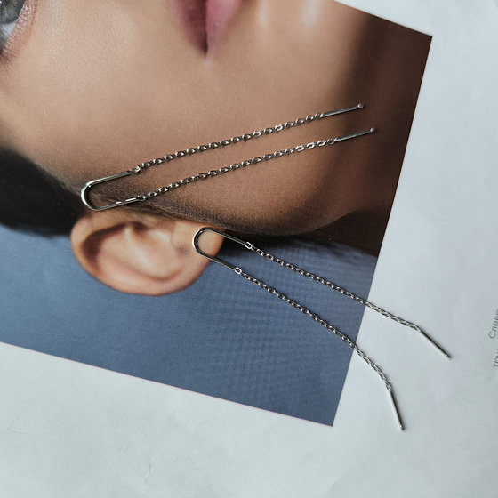Silver earrings without stones