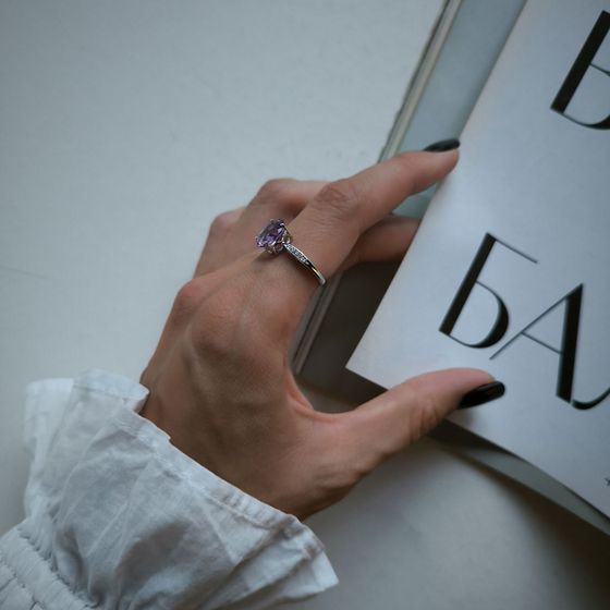 Серебряное кольцо с аметистом