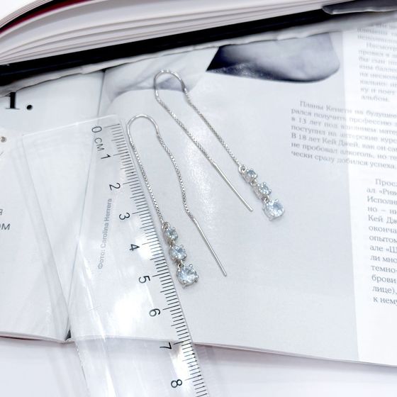 Срібні сережки з топазом 2.229ct