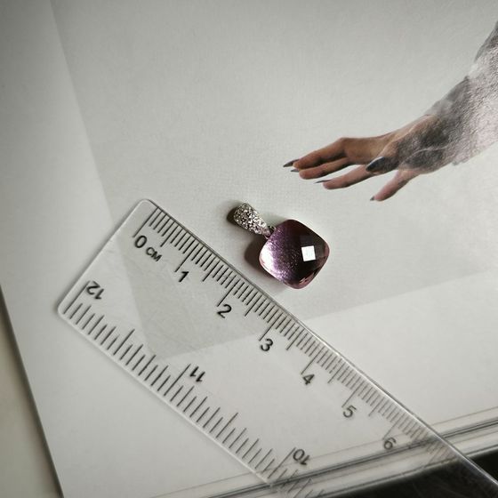 Срібна підвіска з фіанітами