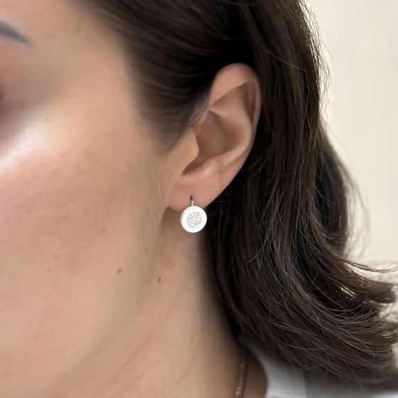 Silver earrings with ceramics