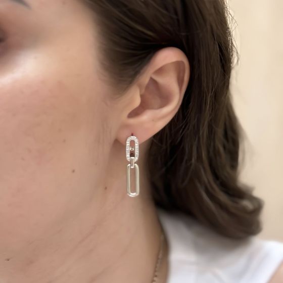 Silver Earrings with Fianites