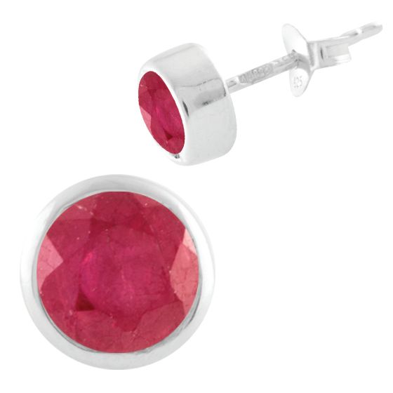 Срібні сережки з рубіном 1,565 карата