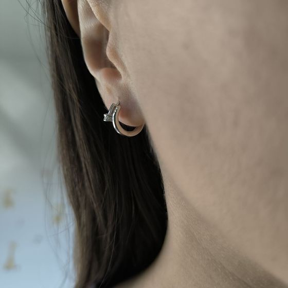 Срібні сережки з фіанітами