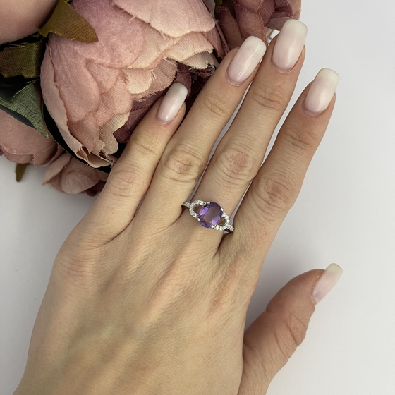 Серебряное кольцо с аметистом 1.7ct