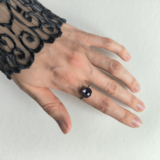 Silver ring with cubic zirconia