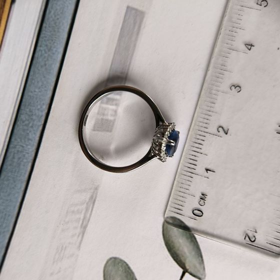 Срібна каблучка із сапфіром nano 0.853ct