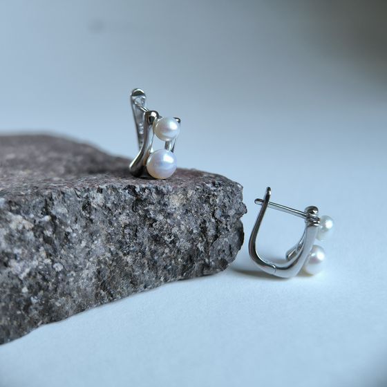 Срібні сережки з перлами 4.75ct