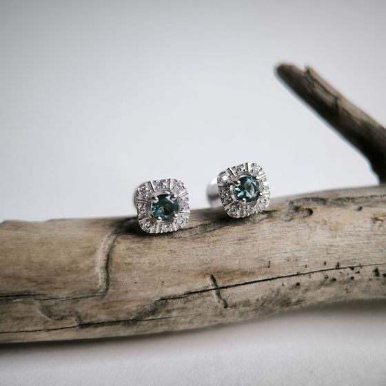 Серебряные серьги с топазом Лондон Блю 0.69ct