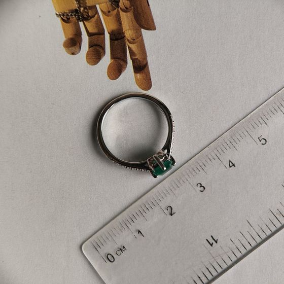 Срібна каблучка з агатом 1.148ct, фіанітами