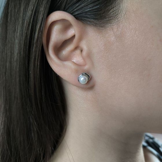 Серебряные серьги с жемчугом