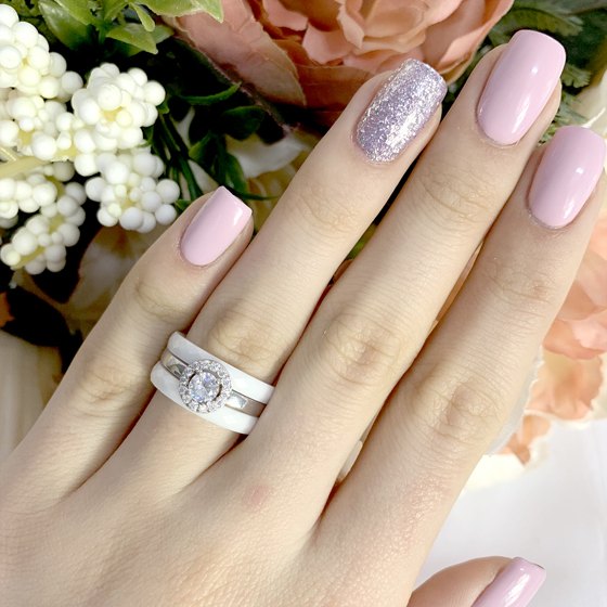 Silver ring with ceramics