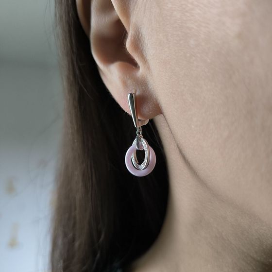 Срібні сережки з керамікою