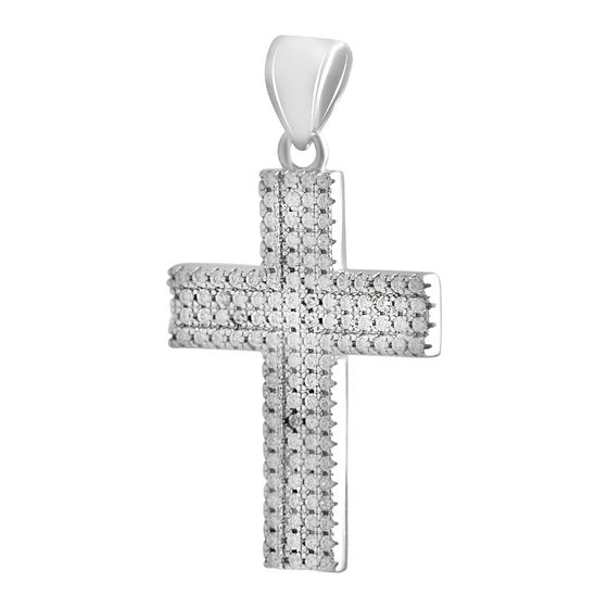 Silver cross with phianites