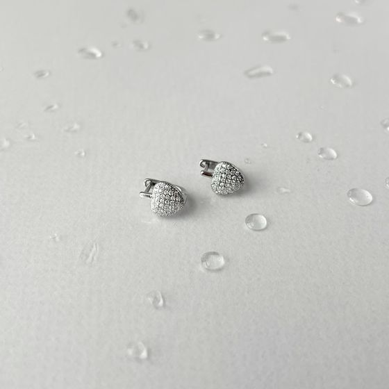 Срібні сережки з фіанітами