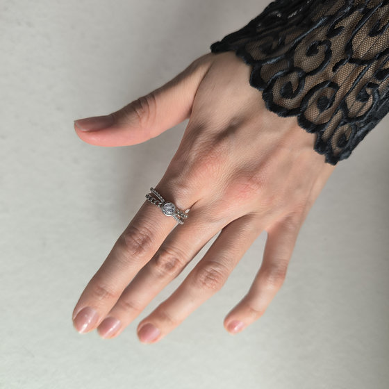 Silver Ring with Fianites