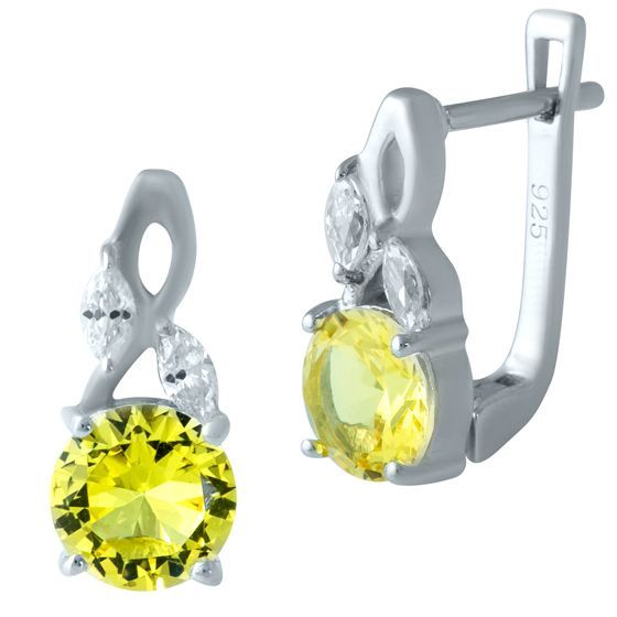 Silver Earrings with Citrine (Nano, 2.88 ct)