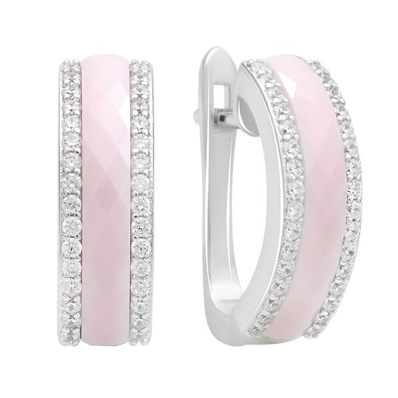 Срібні сережки з керамікою