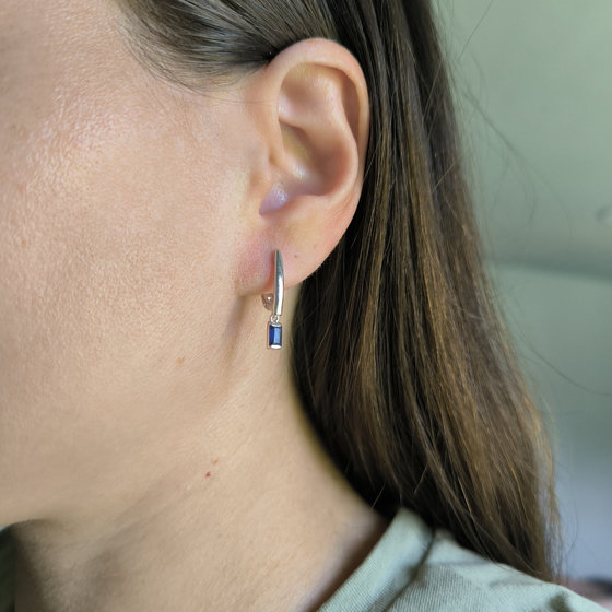 Серебряные серьги с сапфиром 0.675ct