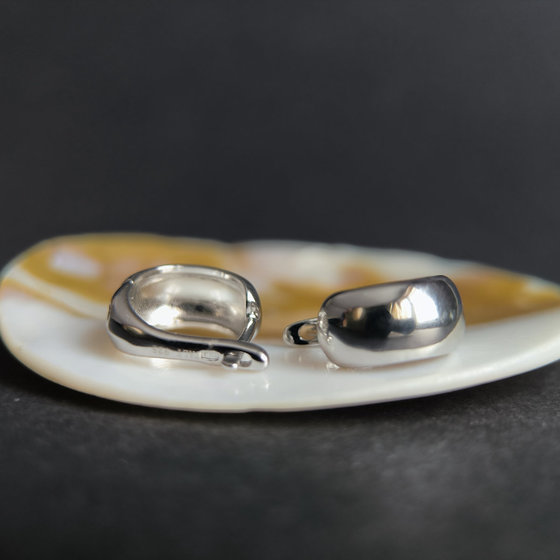 Silver earrings without stones