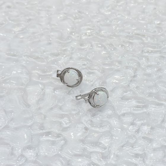 Серебряные серьги с опалом 1.567ct