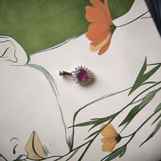 Срібна підвіска з рубіном 1.337ct