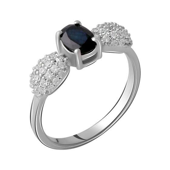 Silver ring with sapphire 1.615ct