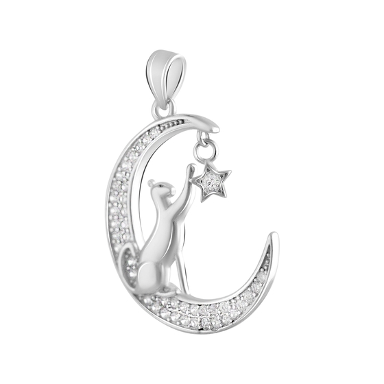 Silver pendant with phianites