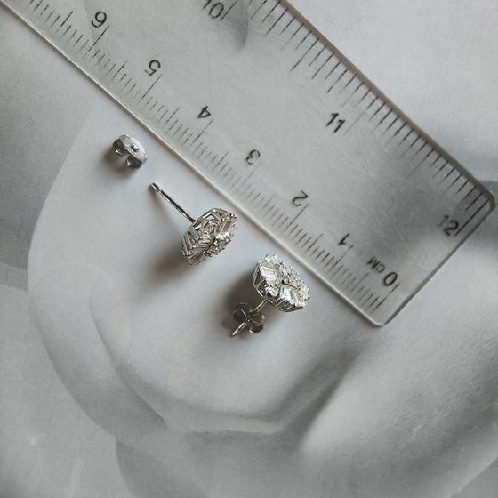Silver Earrings with Fianites