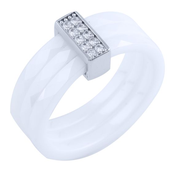 Silver ring with ceramics