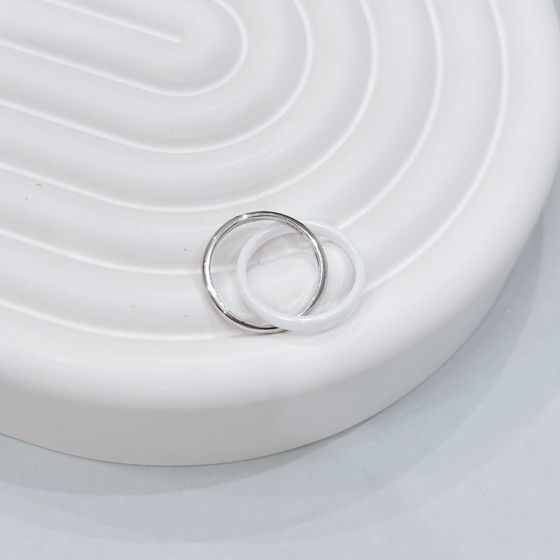 Silver ring with ceramics