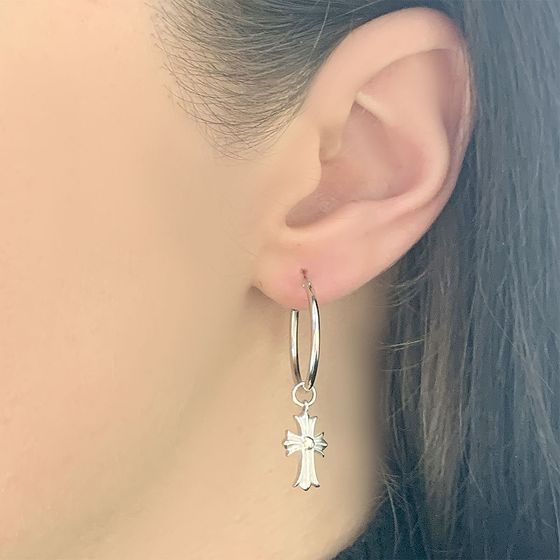 Silver earrings without stones