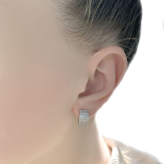 Silver Earrings with Fianites