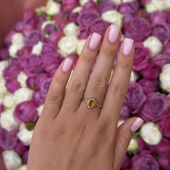 Срібна каблучка з цитрином nano 0.958ct