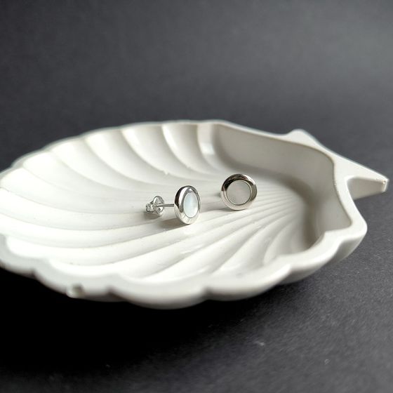 Серебряные серьги с перламутром