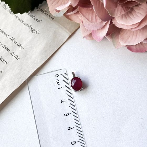 Срібна підвіска з рубіном 3,233 карата